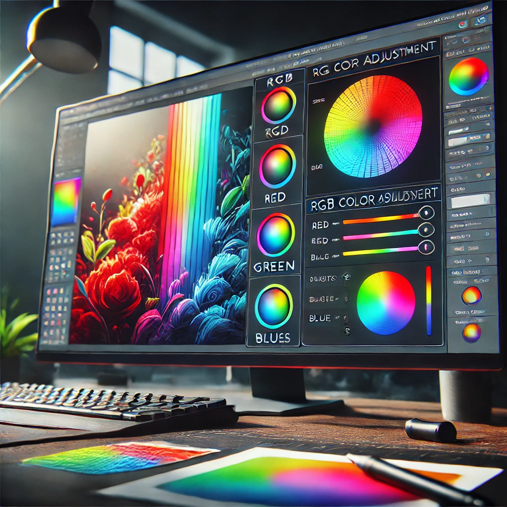 Photo editing with RGB sliders