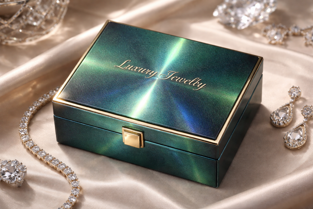 Jewelry box with cat-eye effect