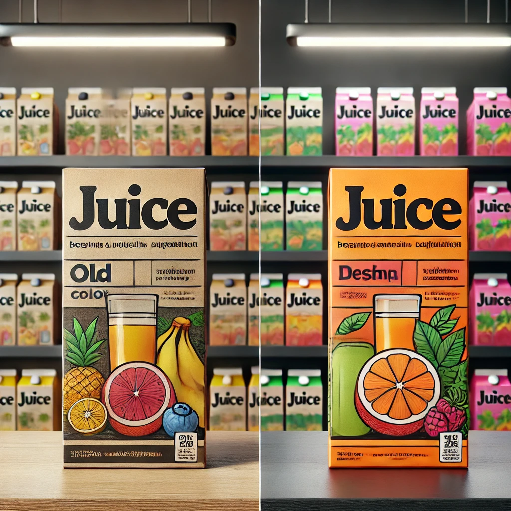 Old vs. modern packaging redesign