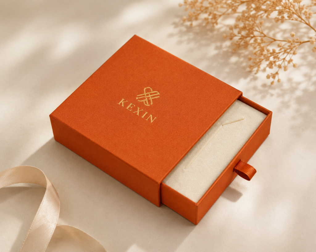 Orange Compact Velvet Jewelry Box
