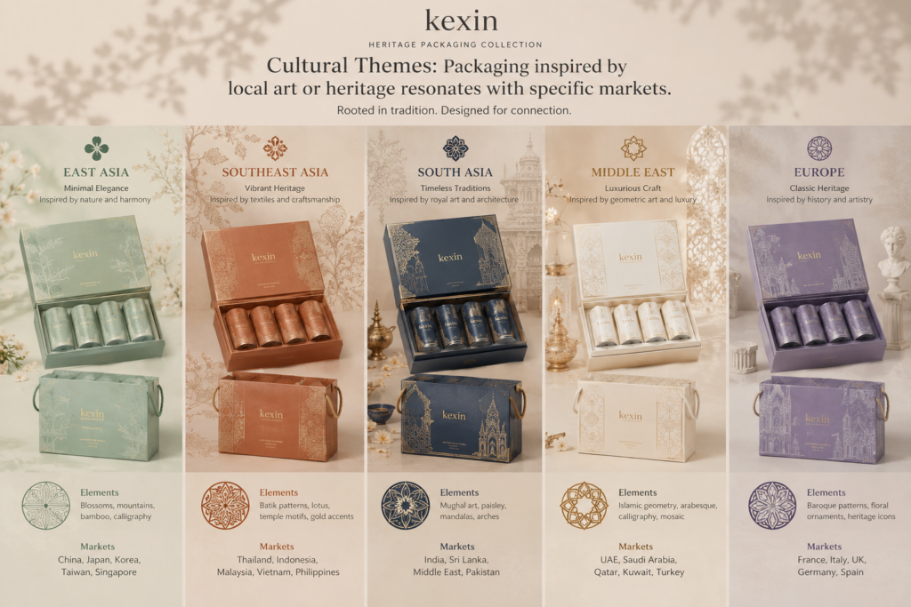 Packaging for different culture themes