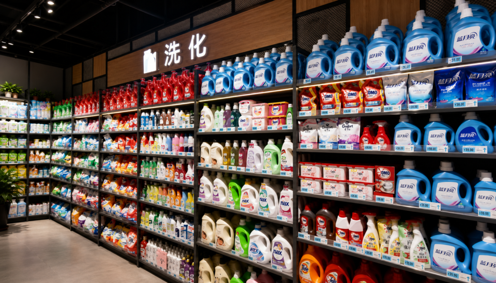 Supermarket Laundry Product Shelf Comparison Chart