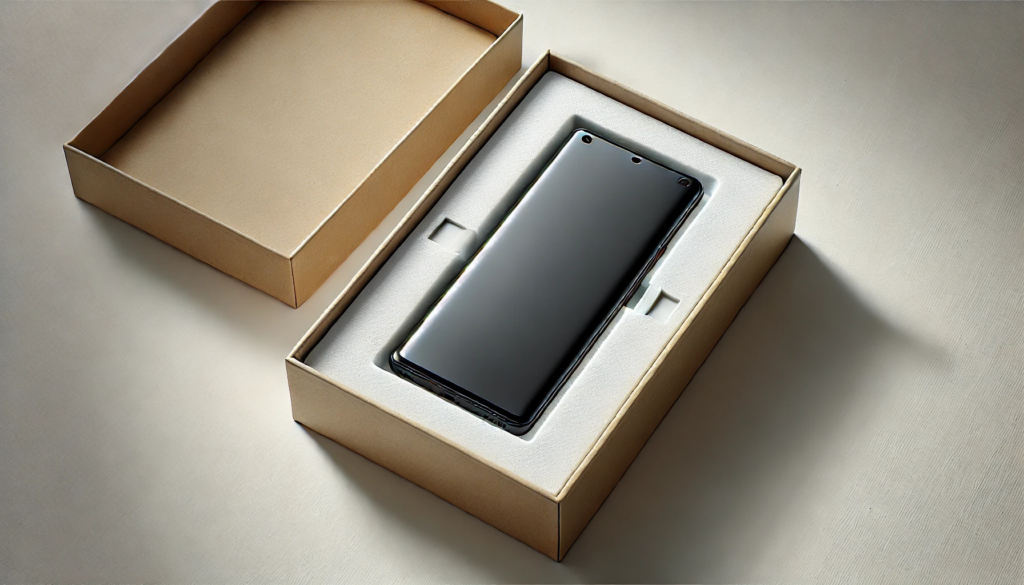 Smartphone packed in protective paper