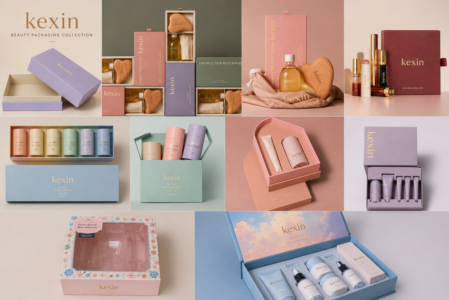 Elegant beauty products row