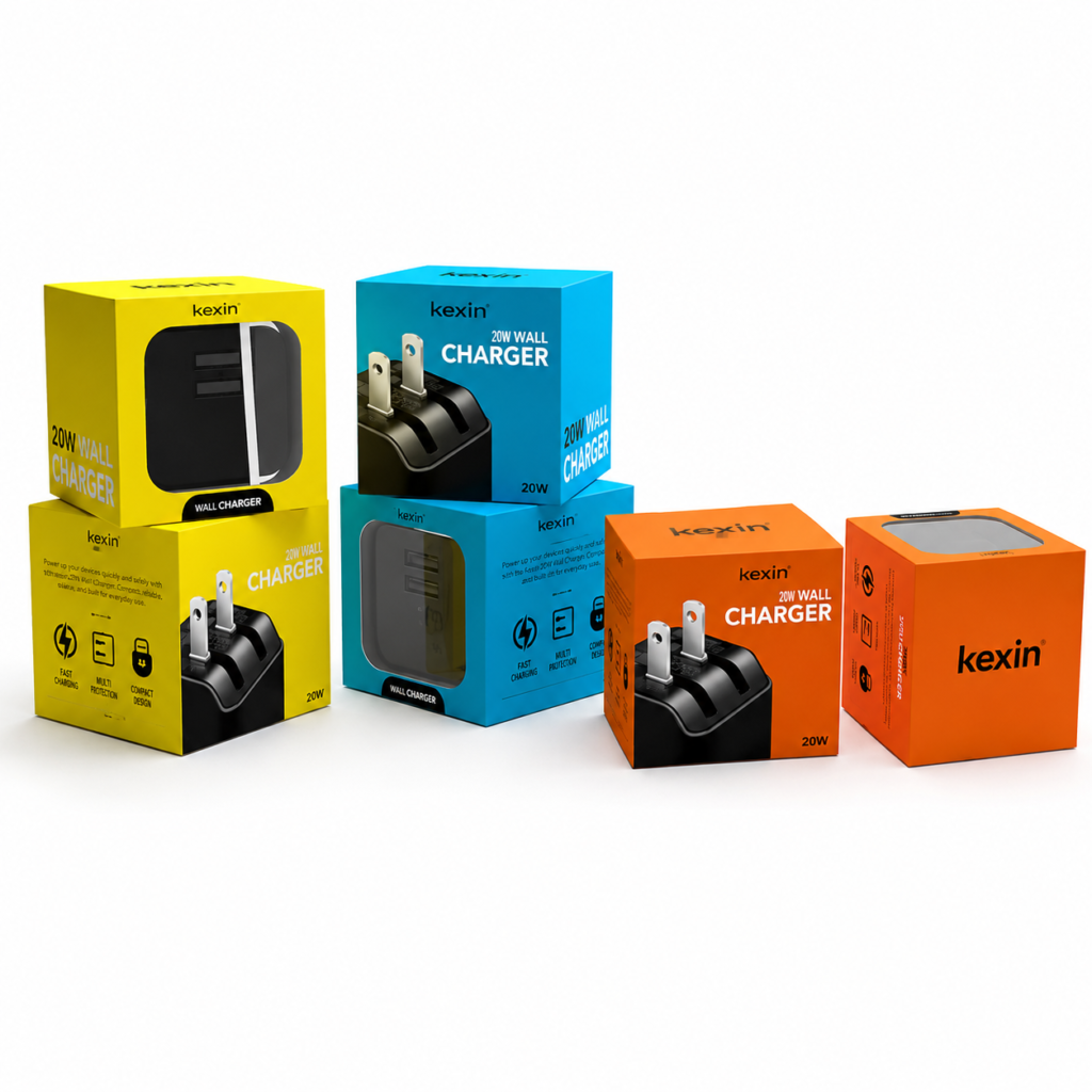 Close-up of branded tech packaging