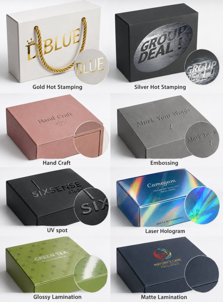 all kinds finishing on packaging 