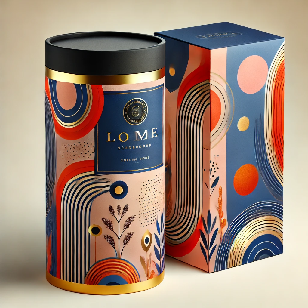  Stylish branding on colorful packaging.