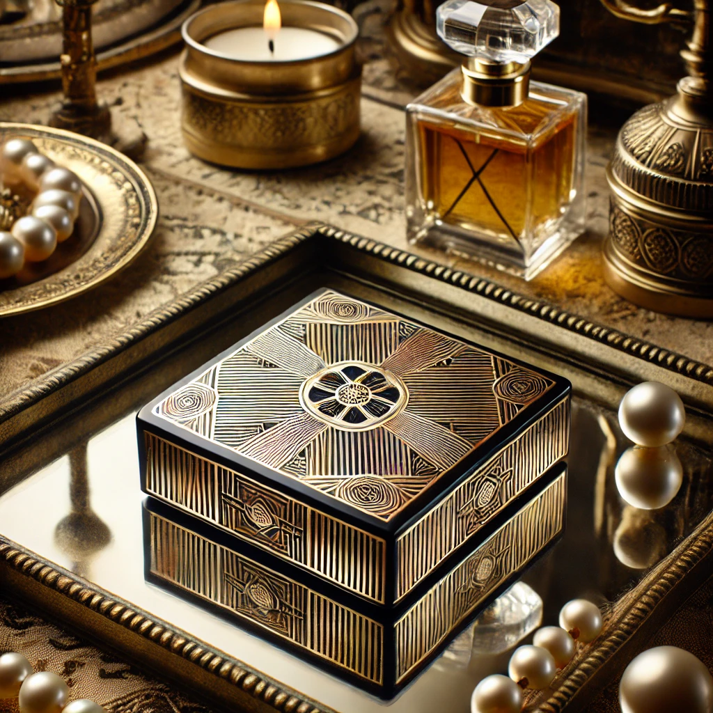 Black Art Deco perfume box