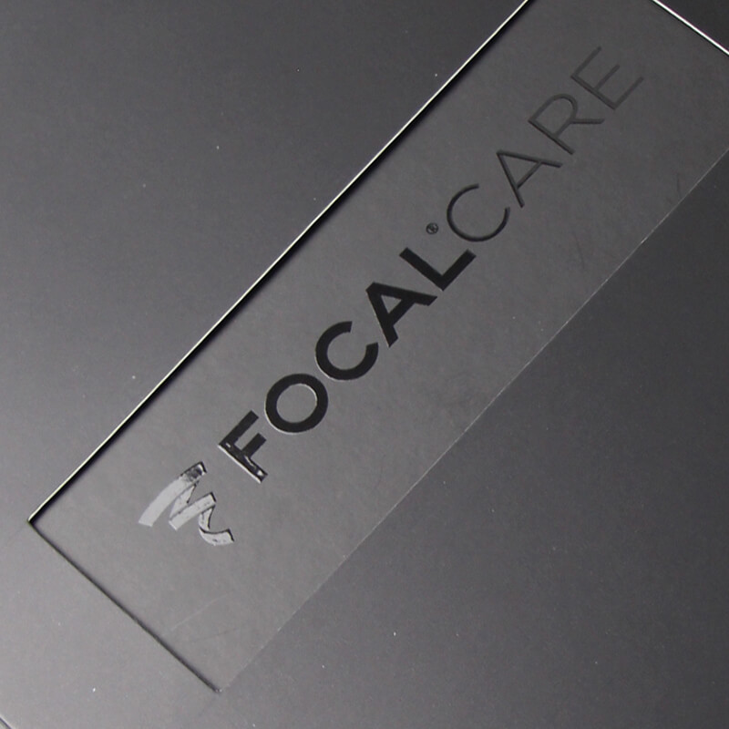 Spot UV packaging detail