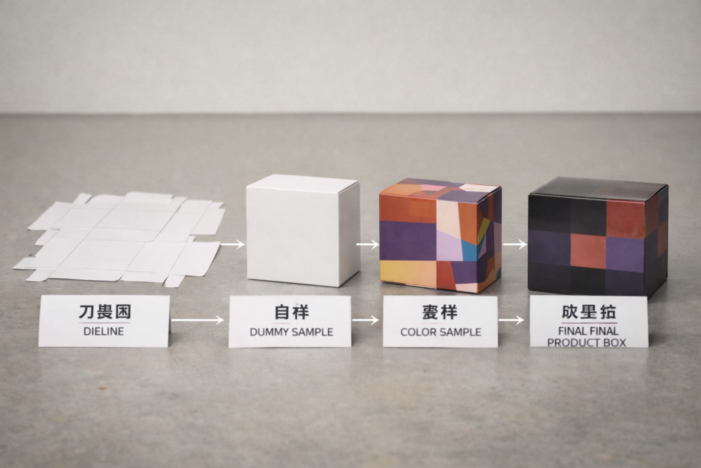 Packaging production workflow stages