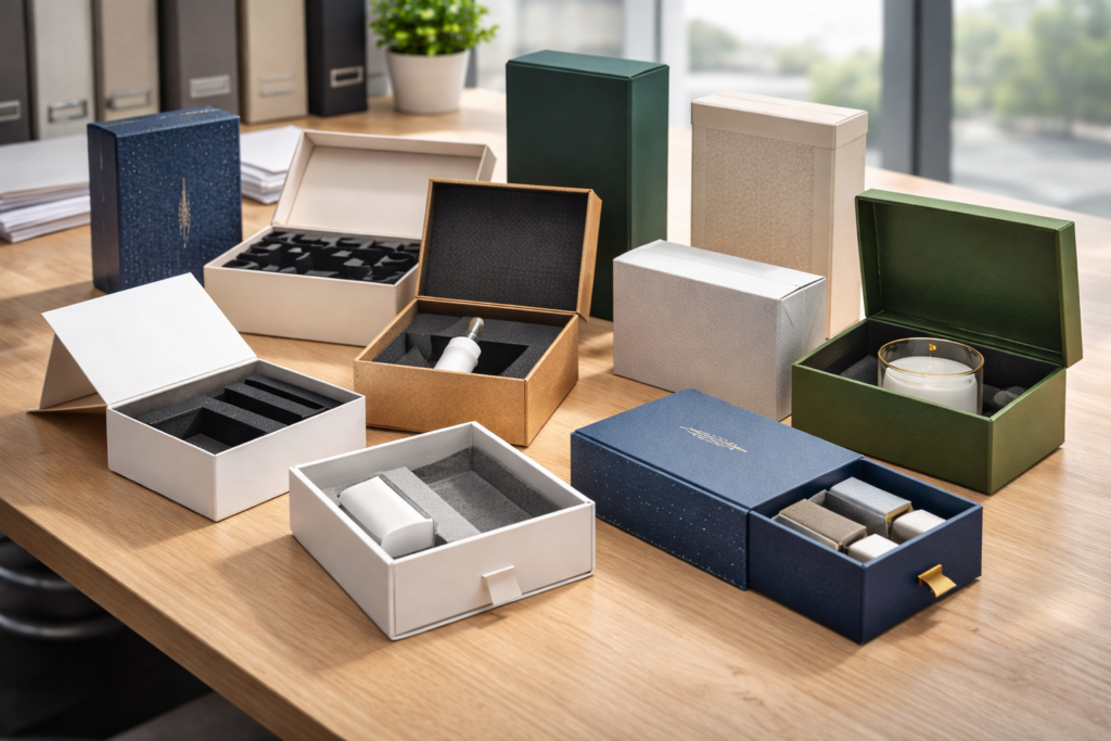 Customized packaging box samples display