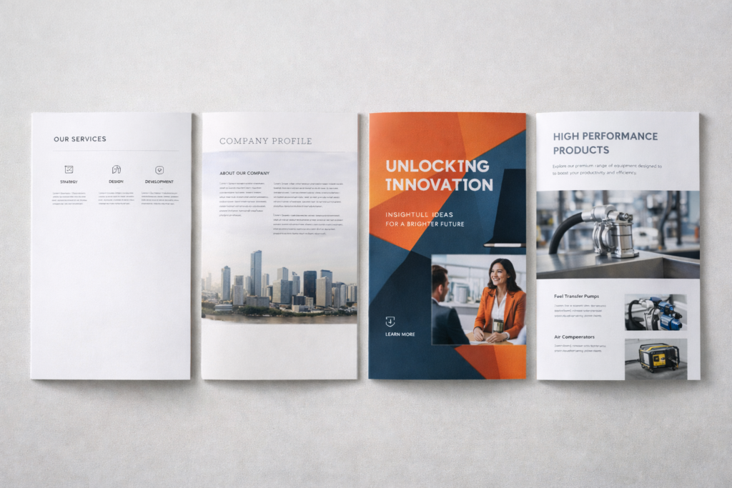 Brochure layout style comparison