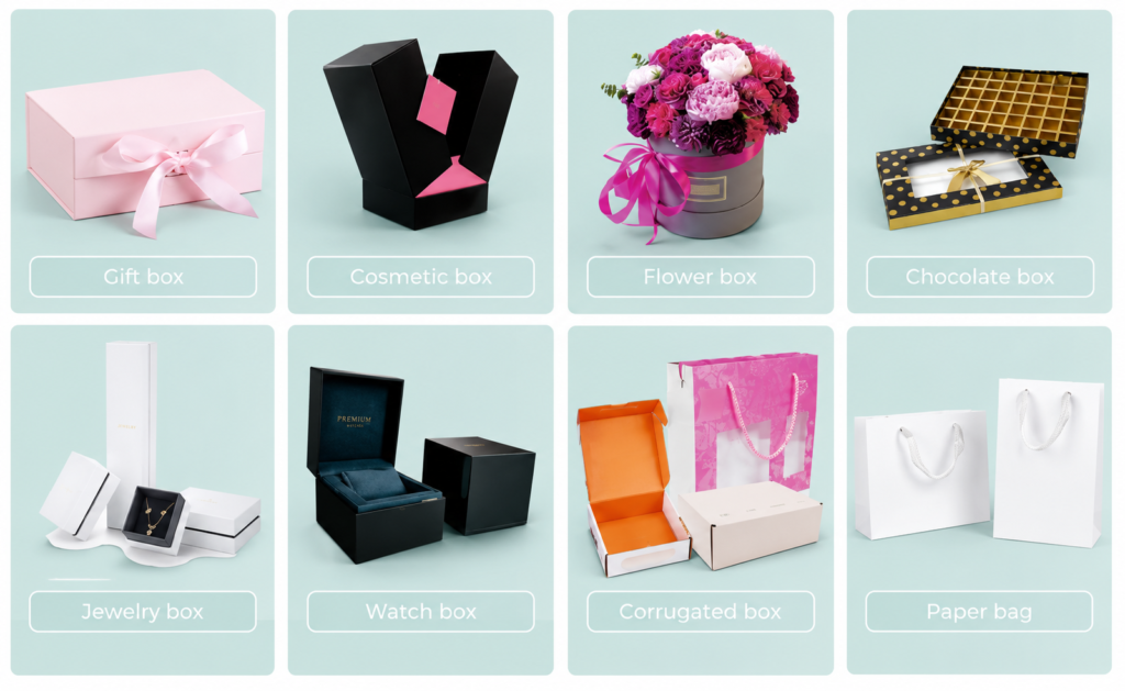 Luxury packaging collection display