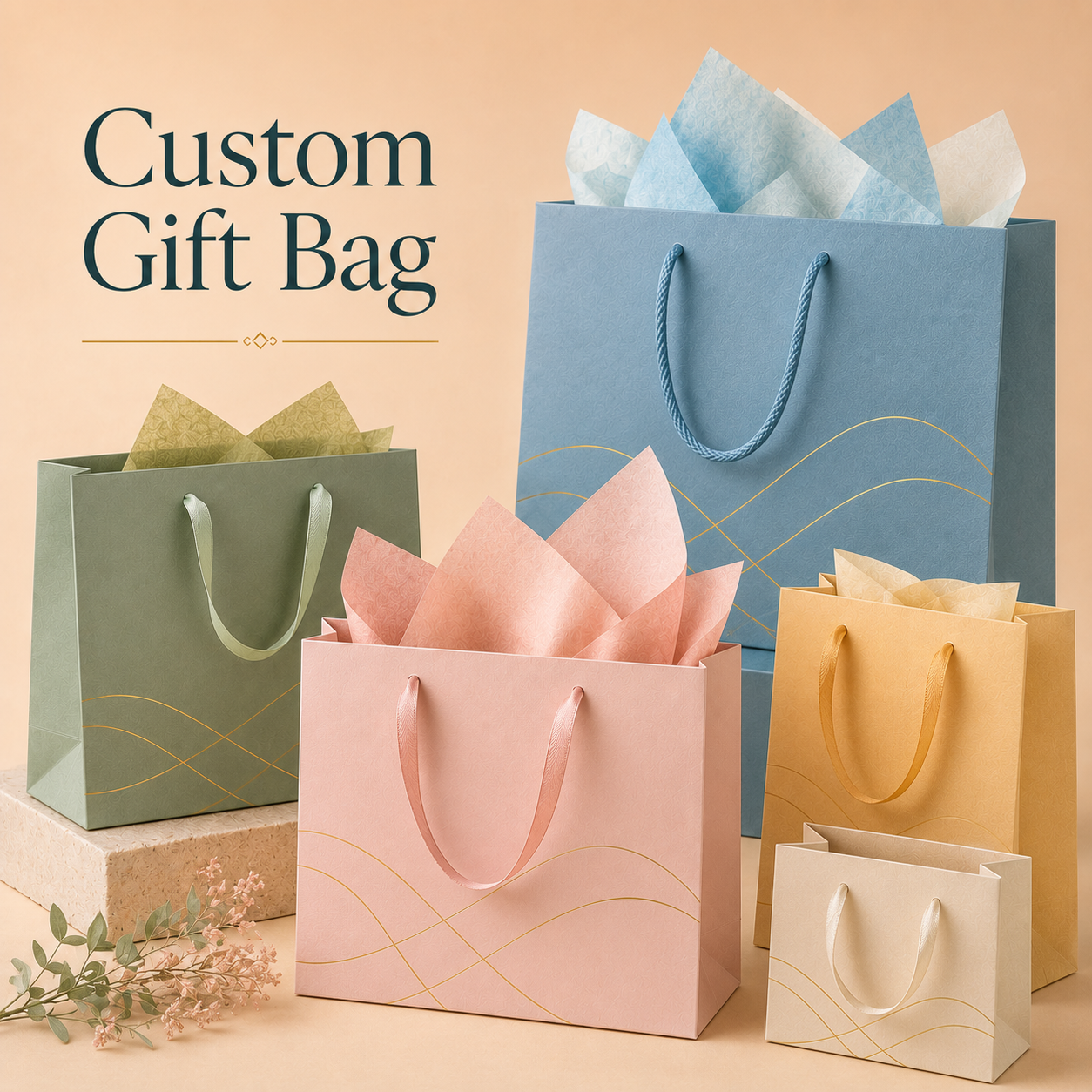 Custom paper gift bags