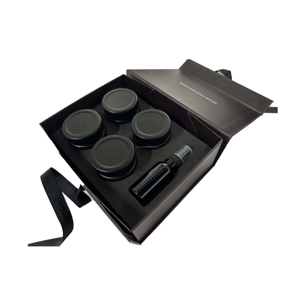 custom black PR gift box for beauty packaging