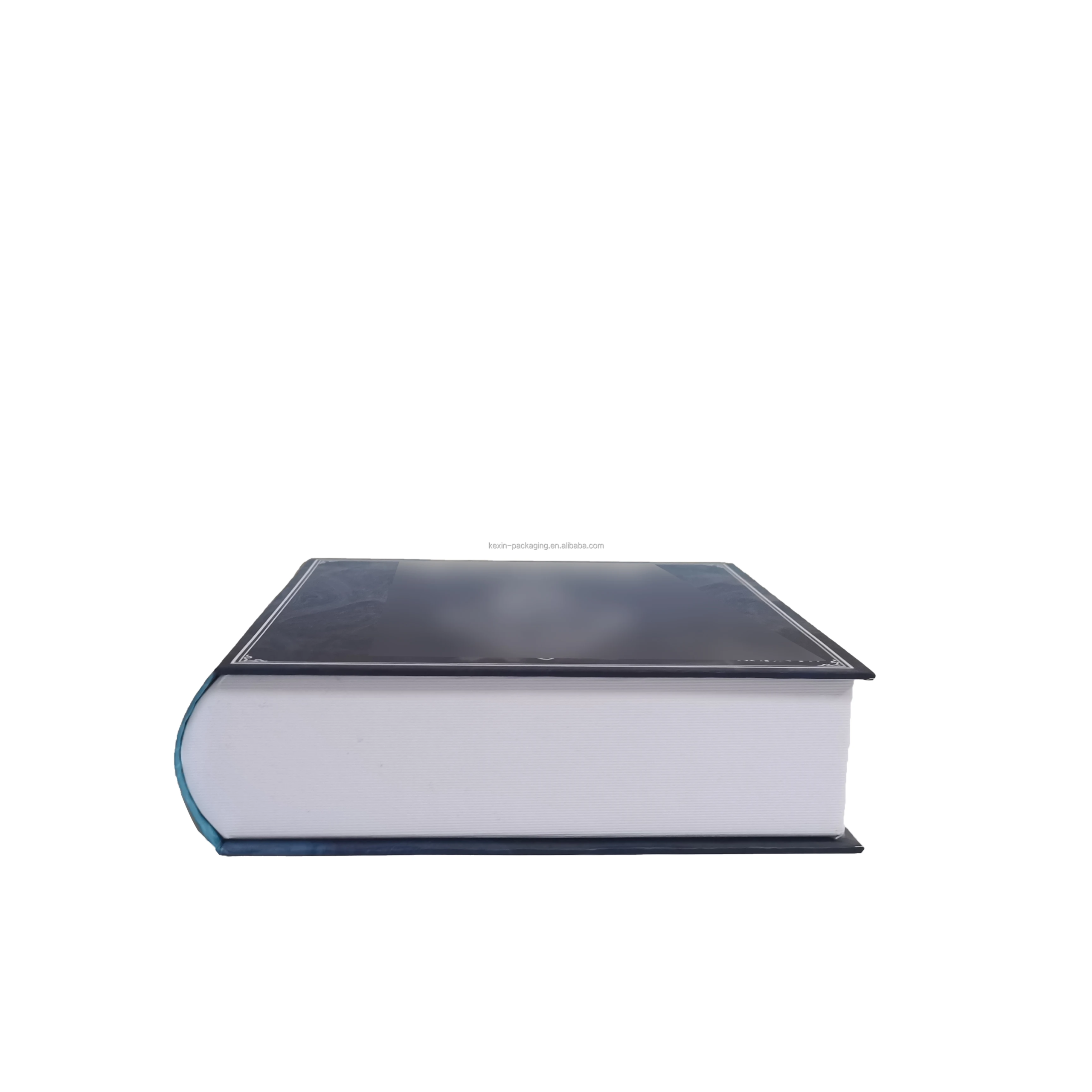 Custom printed cover design on decorative book style rigid box