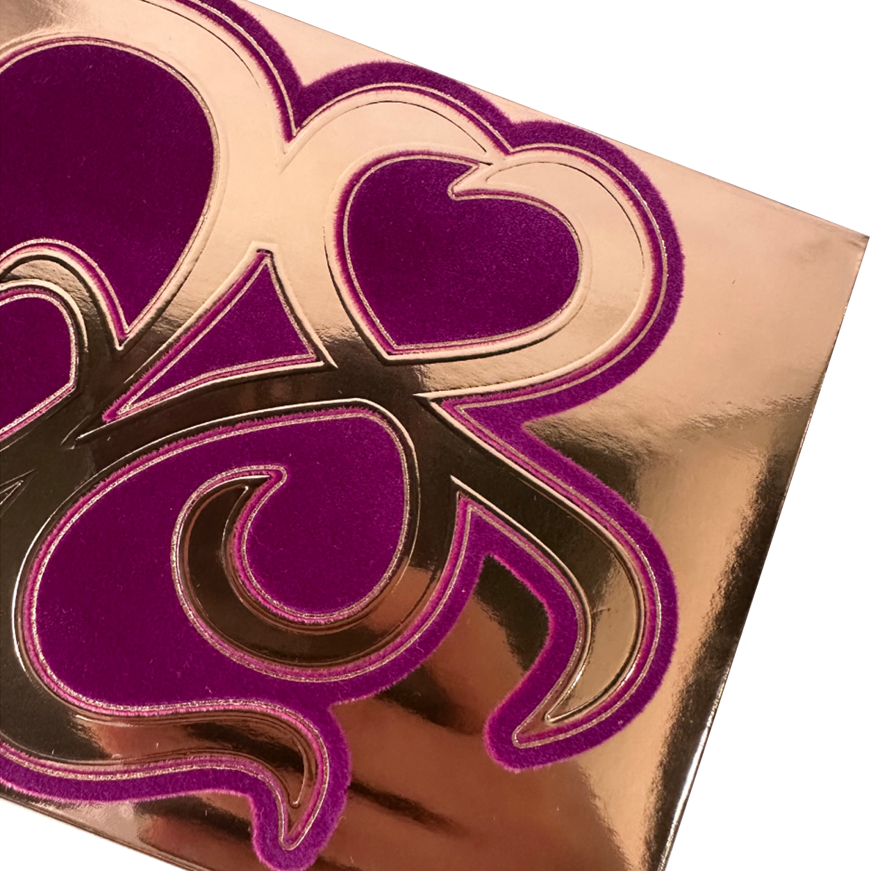 Close-up of spot flocking on luxury folding carton packaging