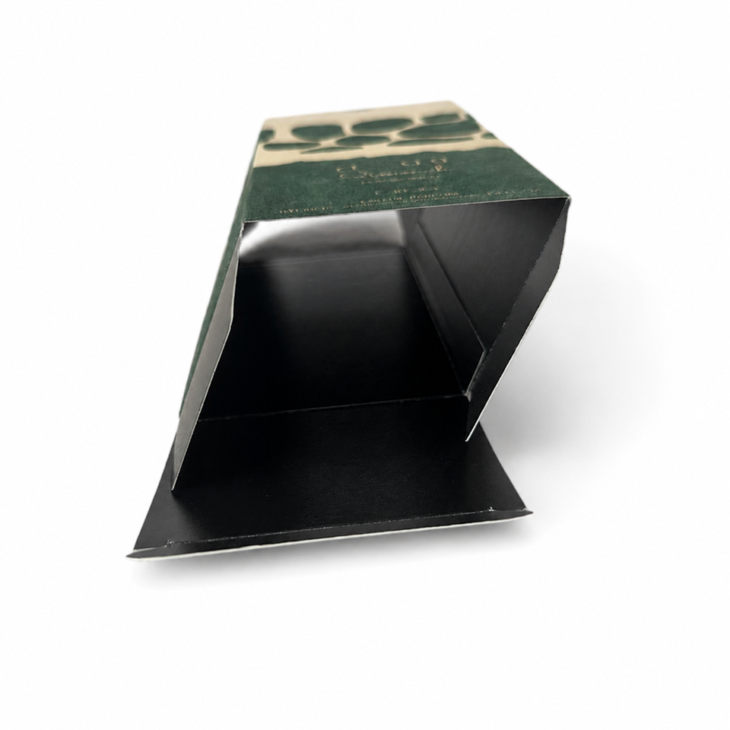 Custom folding carton with black inside printing