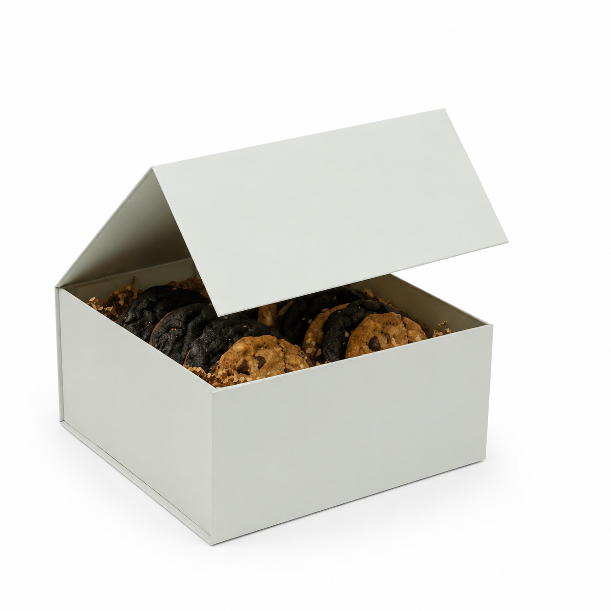 Luxury cookie packaging box with printed sleeve and custom brand design