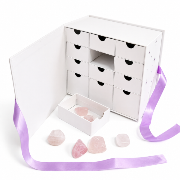 Custom 12 Drawer Advent Calendar Boxes with Ribbon Pull and Magnetic Closure