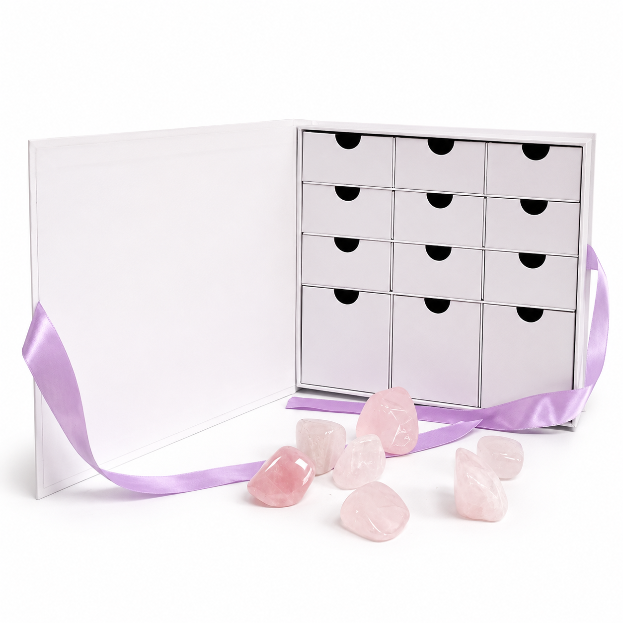 Custom magnetic advent calendar box with 12 individual drawers