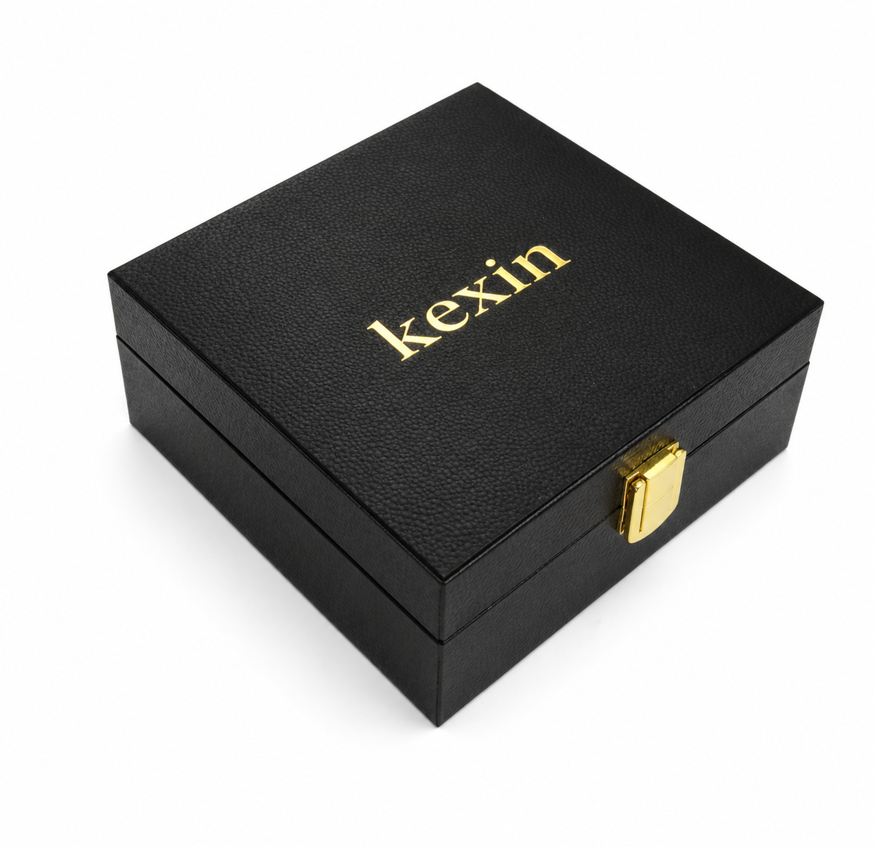 Premium caviar gift packaging box with metal lock and velvet insert