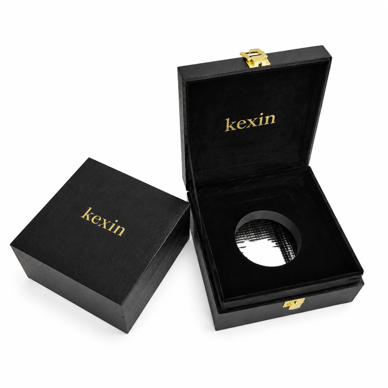 Custom caviar gift box with velvet wrapped EVA insert and ice pack compartment