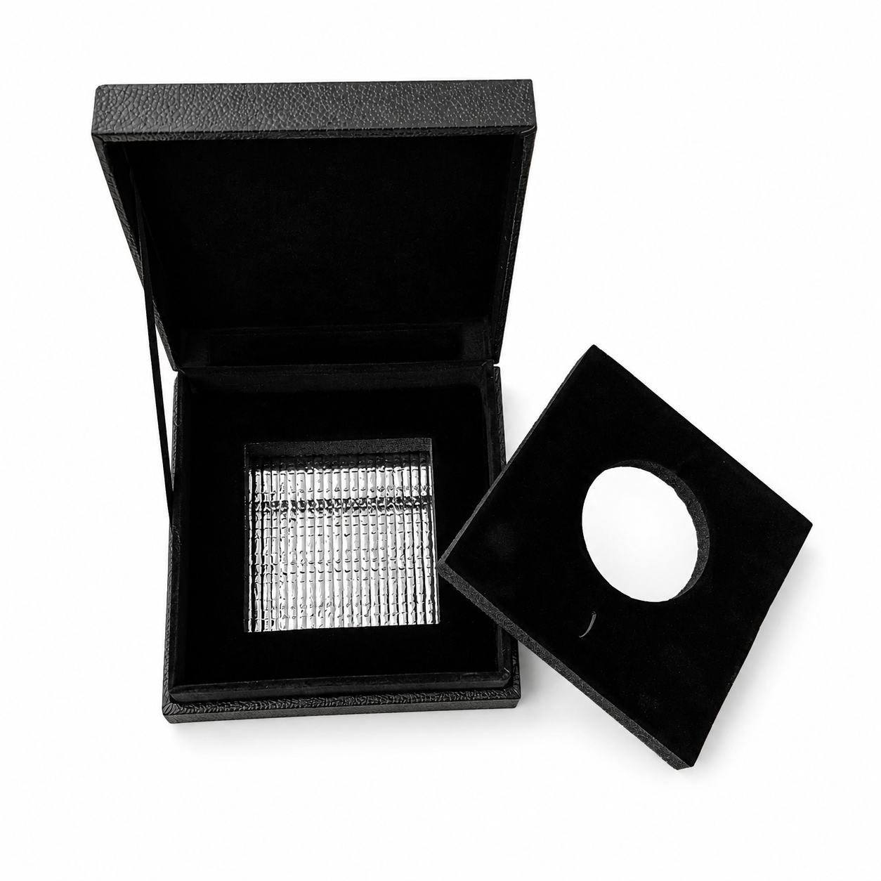 Aluminum foil compartment inside custom caviar gift box for ice pack placement