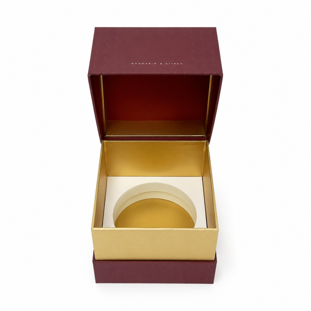 Premium red candle gift packaging