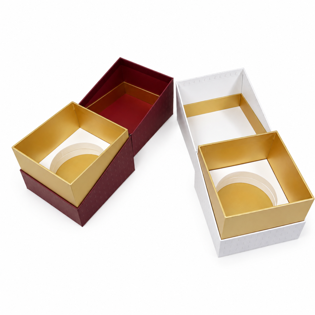 White printed candle gift box