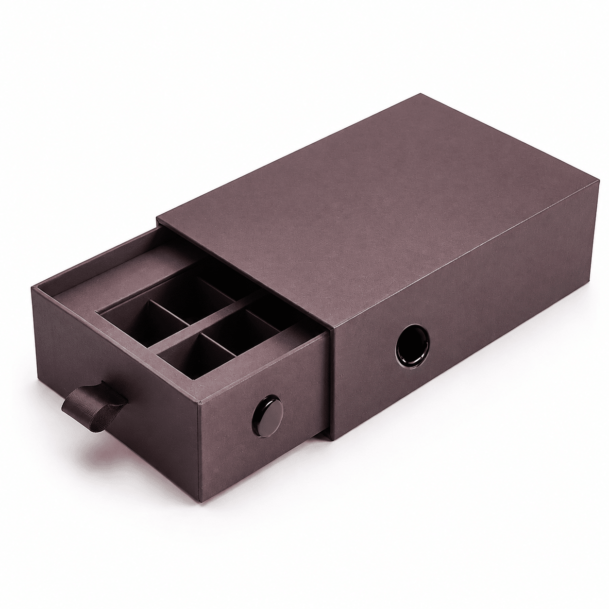 Sliding drawer box with child-resistant locking design and custom compartments