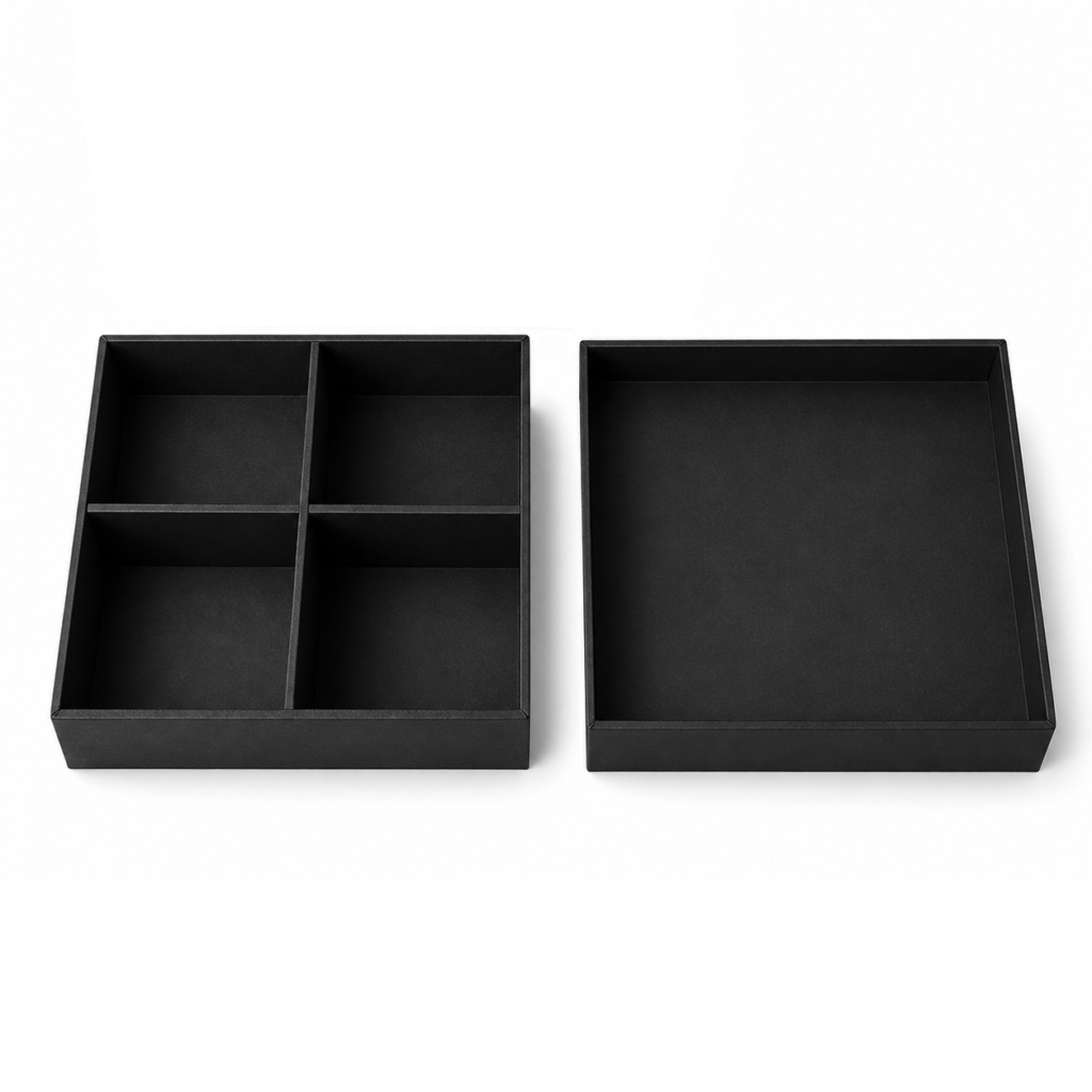 Premium tie packaging box with custom compartments
