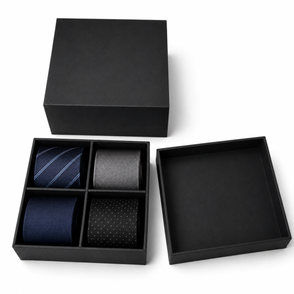 Custom Luxury Tie Gift Boxes with Lid and Base Structure and Paper Sleeve
