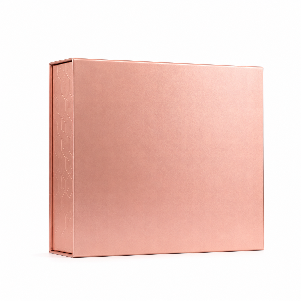 Premium metallic rose gold magnetic packaging box