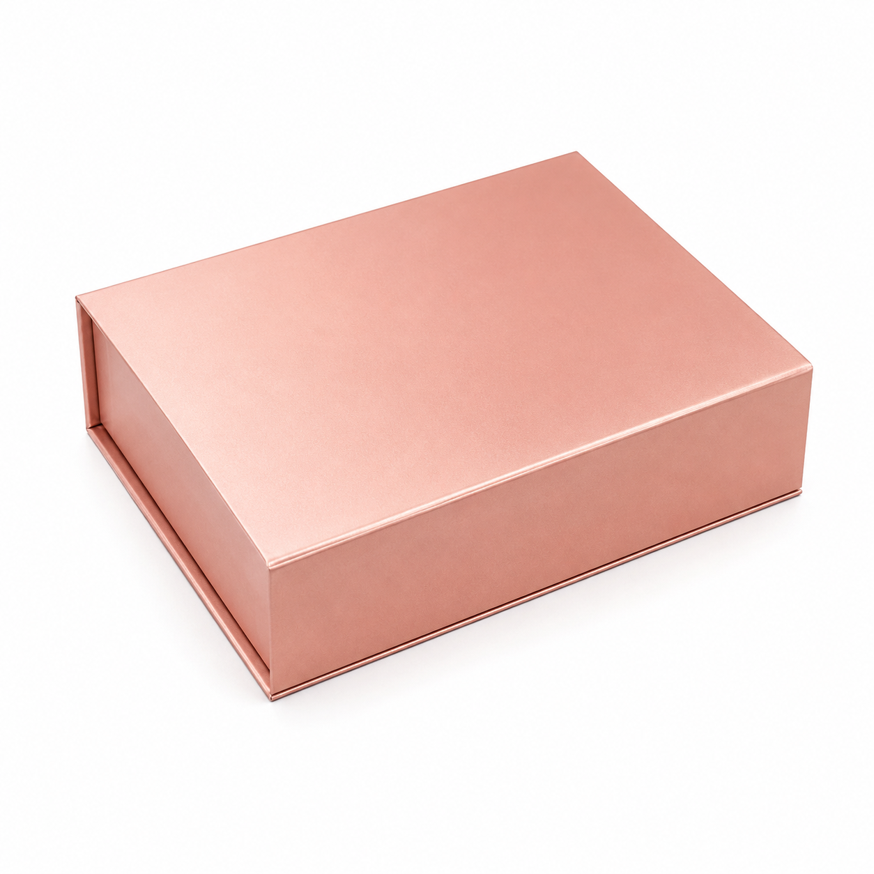Custom luxury rose gold magnetic gift box closed view