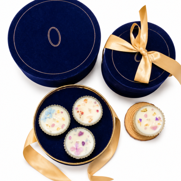 Custom Luxury Candle Gift Boxes with Velvet Round Tube Structure and EVA Insert