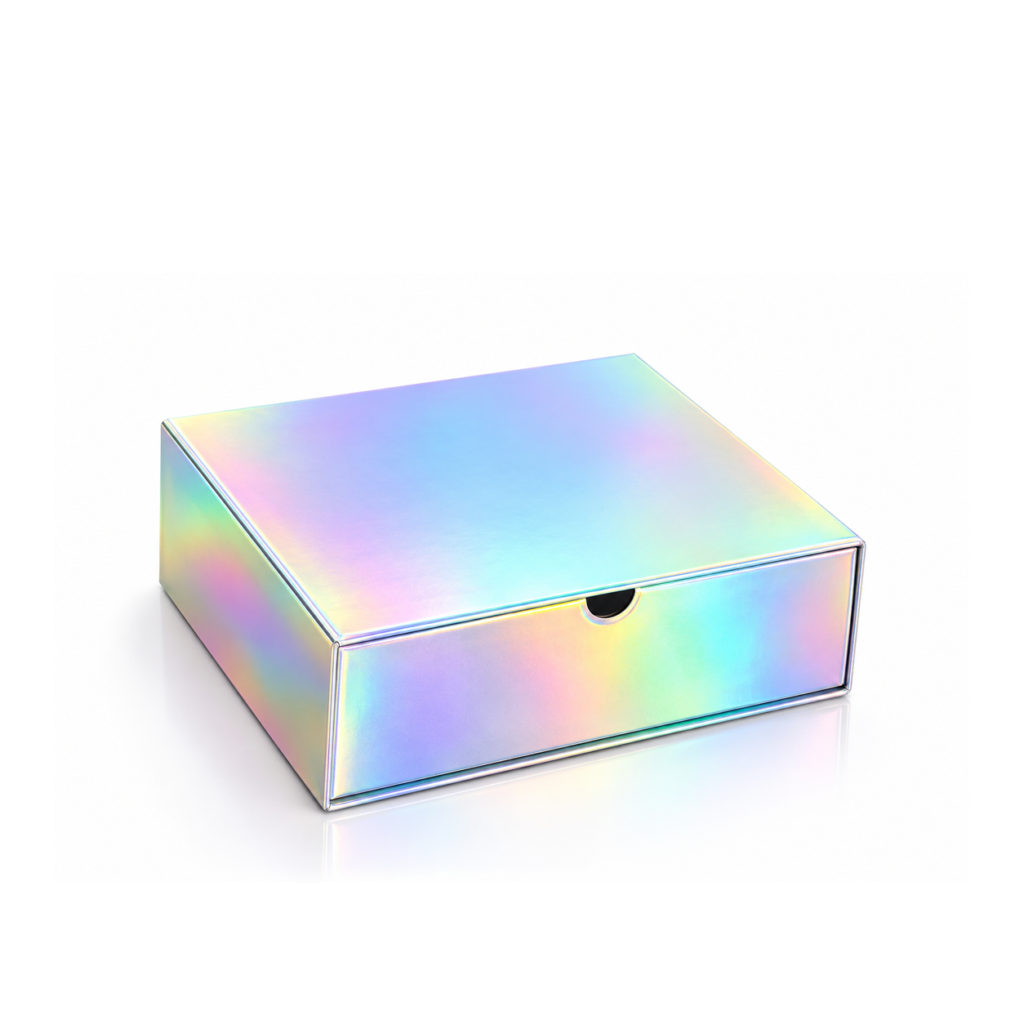 Iridescent rainbow sliding gift box