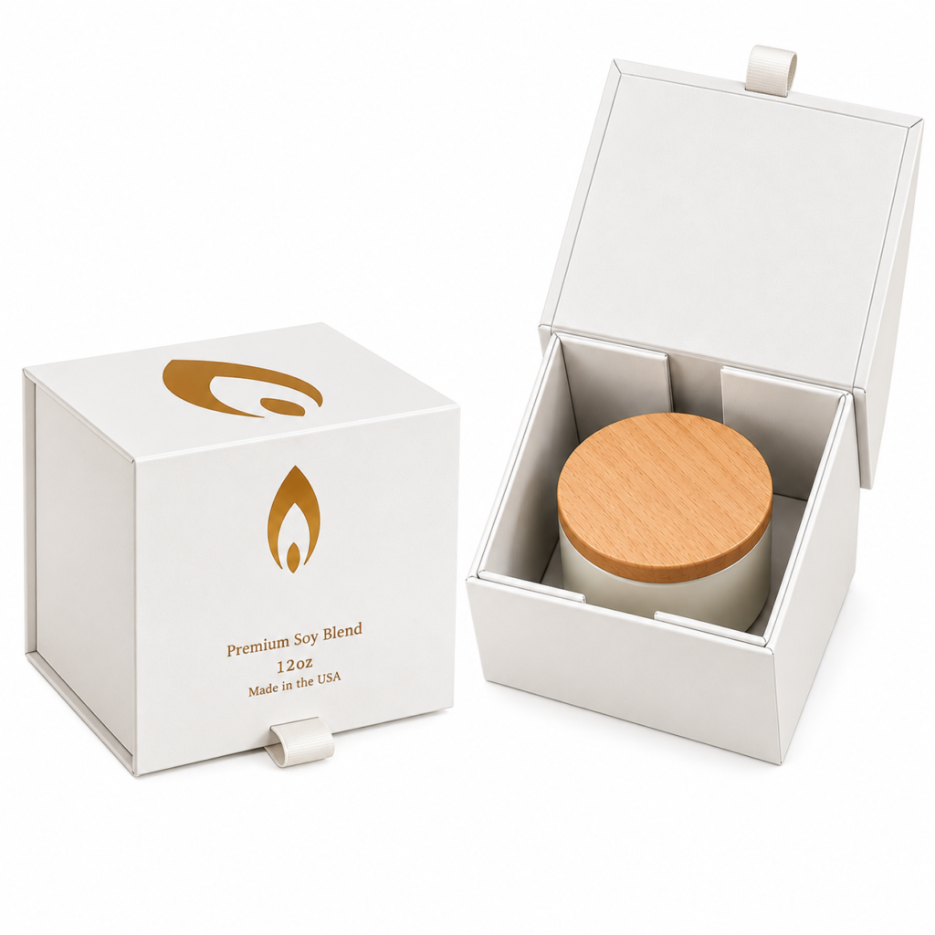 Custom Foldable Candle Gift Boxes with Corrugated Insert