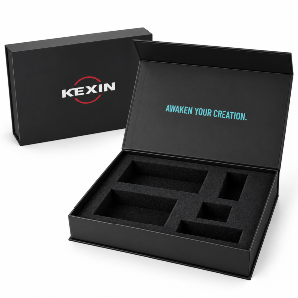 Custom Tech Product Gift Boxes with Multi-Compartment Foam Insert