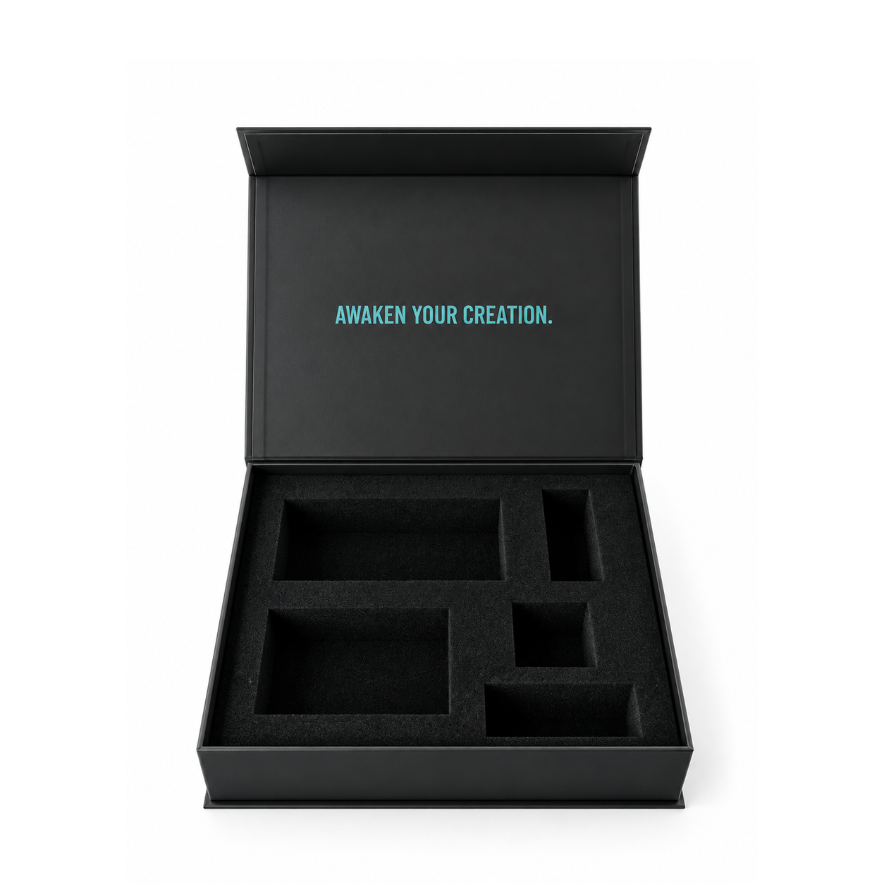 Custom tech kit packaging with protective foam