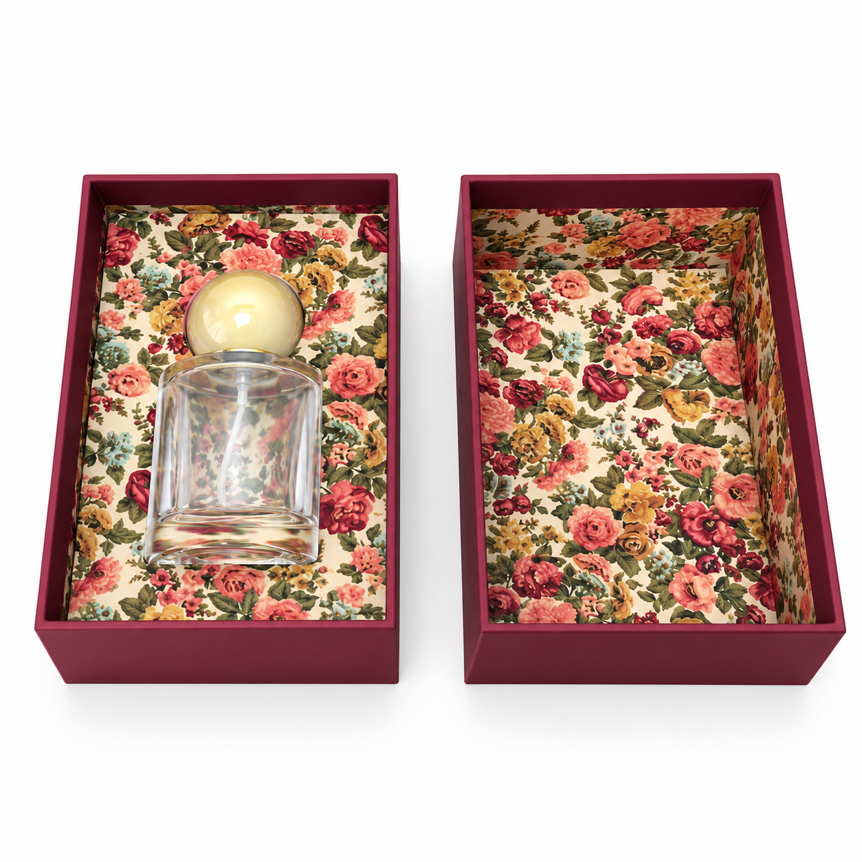 Perfume box with floral EVA insert