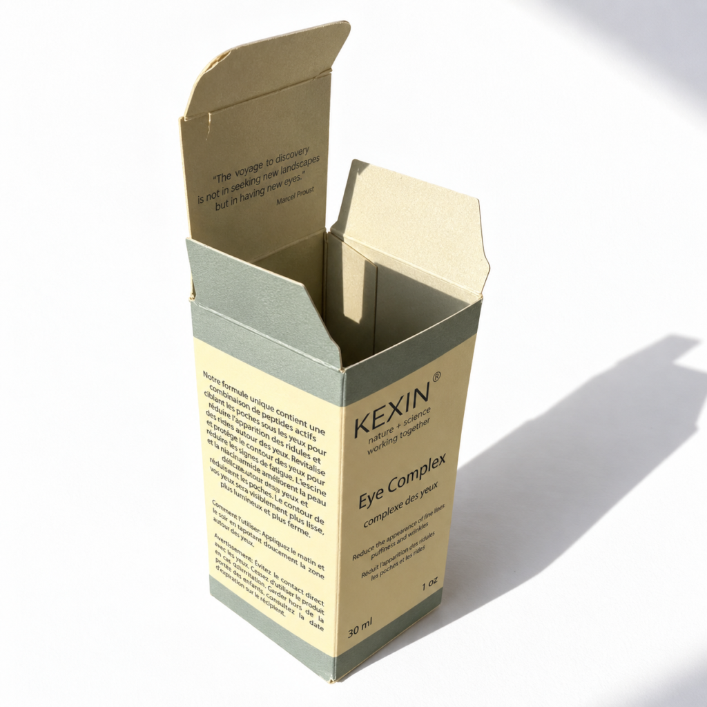 Eye cream packaging box with embossed texture