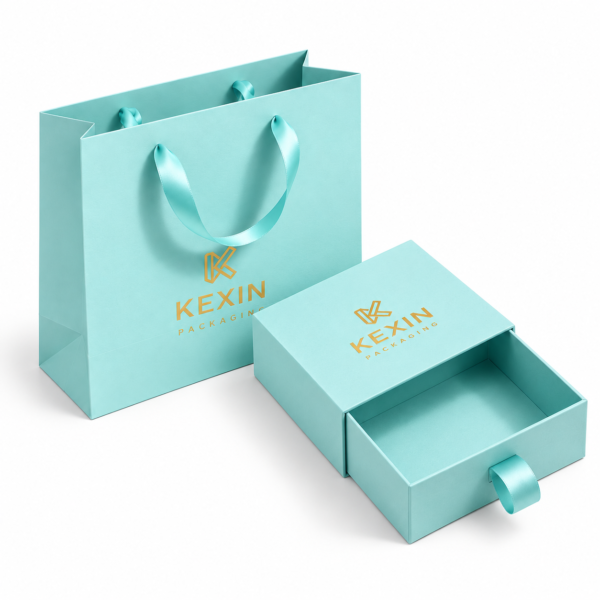 Custom Drawer Gift Box and Paper Bag Packaging Set